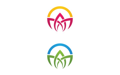 Lotus Flower vector icon design template illustration v.5
