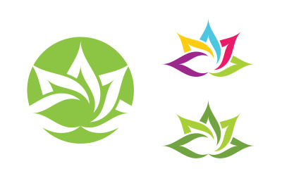 Lotus Flower vector icon design template illustration v.6