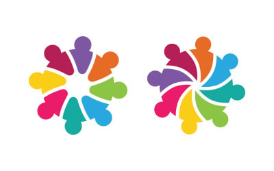 People care community network and social logo design v.5