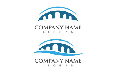Bridge icon concept illustration Logo design template v.3
