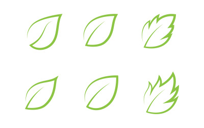 Healthy life leaf concept logo design template v.16