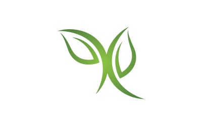 Healthy life leaf concept logo design template v.17