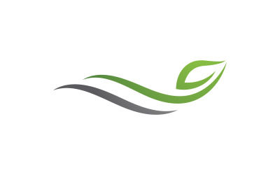 Healthy life leaf concept logo design template v.18