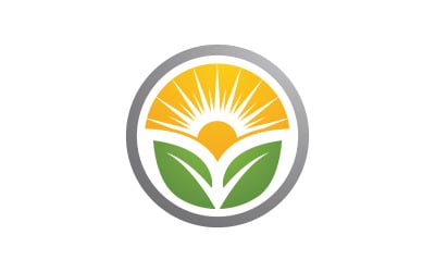 Healthy life leaf concept logo design template v.23