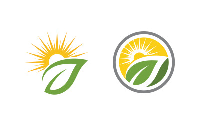 Healthy life leaf concept logo design template v.24