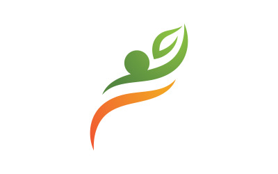 Healthy life leaf concept logo design template v.27