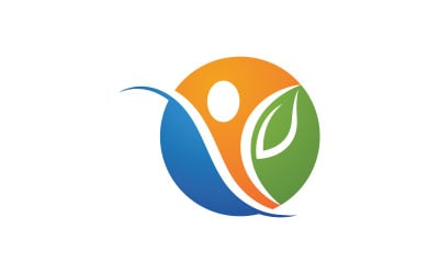 Healthy life leaf concept logo design template v.29
