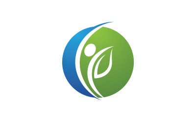 Healthy life leaf concept logo design template v.30
