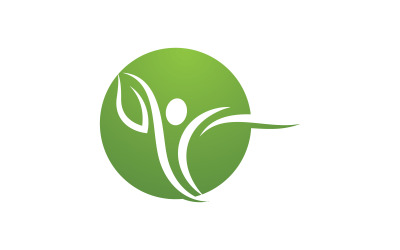 Healthy life leaf concept logo design template v.31