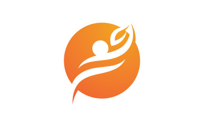 Healthy life leaf concept logo design template v.33