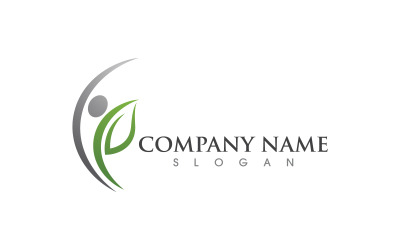 Healthy life leaf concept logo design template v.35