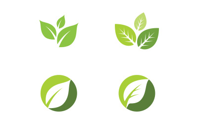 Healthy life leaf concept logo design template v.4