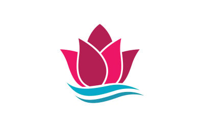 Lotus Flower vector icon design template illustration v.12