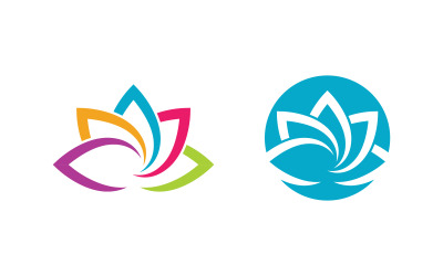 Lotus Flower vector icon design template illustration v.7