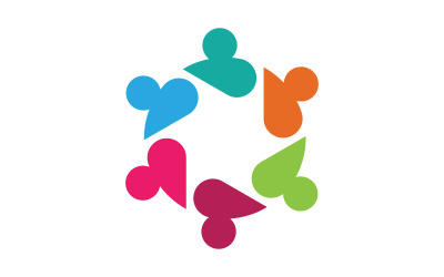 People care community network and social logo design v.13