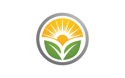 Szablon projektu logo koncepcji zdrowego życia z liściem v.23