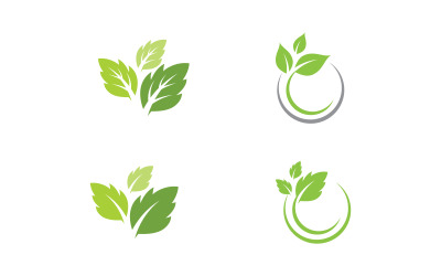 Szablon projektu logo koncepcji zdrowego życia z liściem v.5