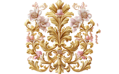 Gold Baroque Floral Ornament Design