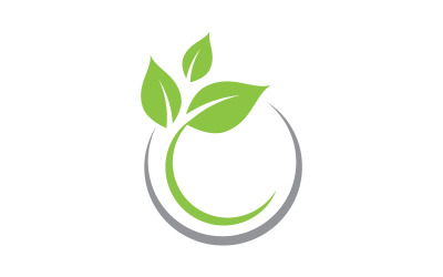 Healthy life leaf concept logo design template v.11