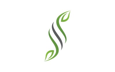 Healthy life leaf concept logo design template v.19