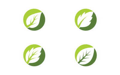 Healthy life leaf concept logo design template v.7