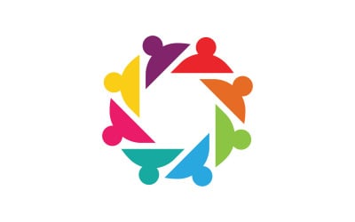 People care community network and social logo design v.15