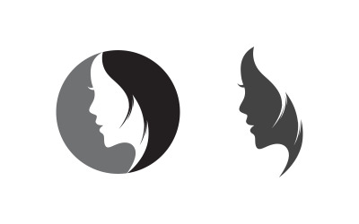 Woman face skin care silhouette character illustration v.4
