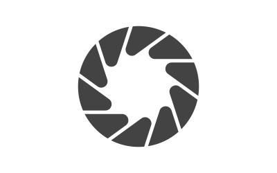 Modello di progettazione dell&amp;#39;illustrazione vettoriale dell&amp;#39;icona di messa a fuoco dell&amp;#39;obiettivo della fotocamera v.6