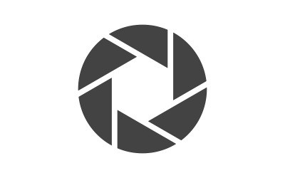 Modello di progettazione dell&amp;#39;illustrazione vettoriale dell&amp;#39;icona di messa a fuoco dell&amp;#39;obiettivo della fotocamera v.9