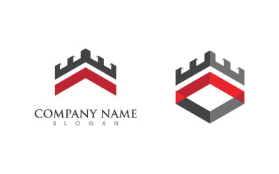 Simple Castle building Logo illustration design v.1