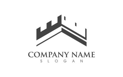 Simple Castle building Logo illustration design v.2