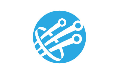 Technology Circuit Modern icon Logo Template design v.5