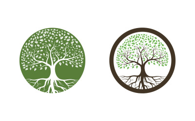 Träd ikon illustration designmall v.7