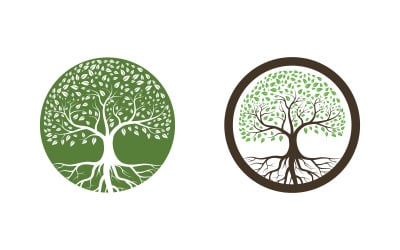 Tree icon illustration design template v.7