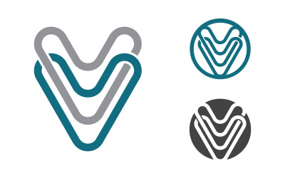 V Logo initial concept vector icon illustration v.2