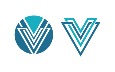 V Logo initial concept vector icon illustration v.3