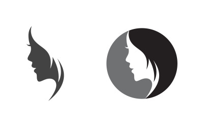 Woman face skin care silhouette character illustration v.2