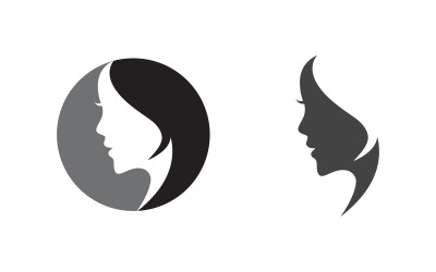 Woman face skin care silhouette character illustration v.3