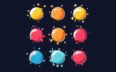 Colorful Splashes Black Background
