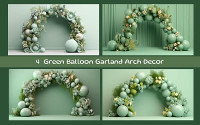 Decorazione ad arco con ghirlanda di palloncini verdi