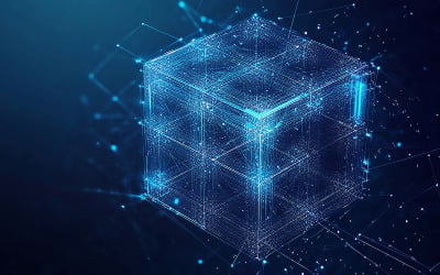 Digital Cube Network Background