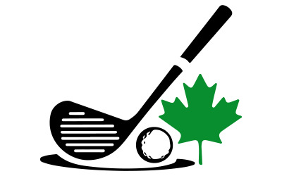 Een illustratie van een golfclub en een bal