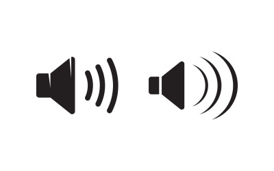 Illustration vectorielle de conception de logo d&amp;#39;ondes sonores de haut-parleur v.5