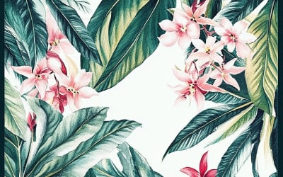 Tropical Floral Scarf Design Beckground