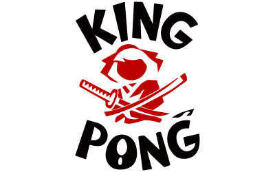 一位日本武士拿着两把交叉的剑