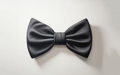Black Bow Tie Light Gray Background