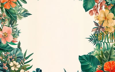 Tropical Flower Frame Design