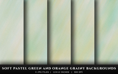 Soft Pastel Green and Orange Grainy Texture Backgrounds