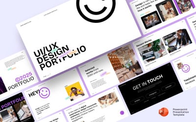 UI/UX tervezési portfólió PowerPoint bemutatósablonja