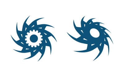Industrial wood saw illustration icon Logo design template v.3